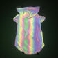 Rainbow Reflektierender Hunde Hoodie mit Kapuze