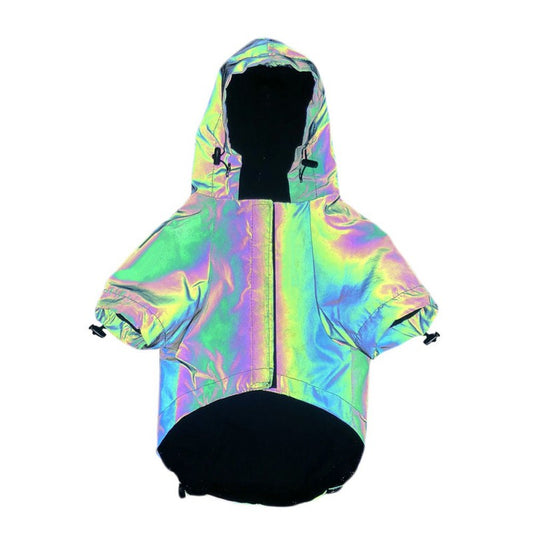 Rainbow Reflektierender Hunde Hoodie mit Kapuze