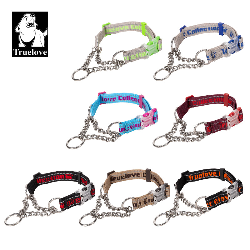 Truelove Hund Kragen P-Kette Outdoor Nylon Hohe Qualität Edelstahl Kette Einstellbare Reflektierende für Große Hund TrainingTLC5372