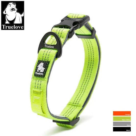 Reflective dog collar with chain pull top V1.0 "Neon"