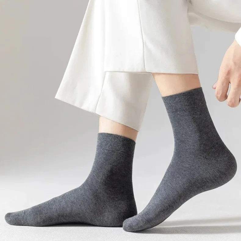 10 Paar Unisex Socken aus Baumwolle in verschiedenen Farben – Weiß, Hellgrau, Dunkelgrau, Blau und Schwarz, atmungsaktiv und bequem